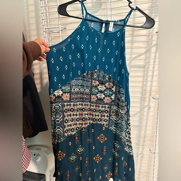 Teal Flowy Dress - Picture 3 of 3